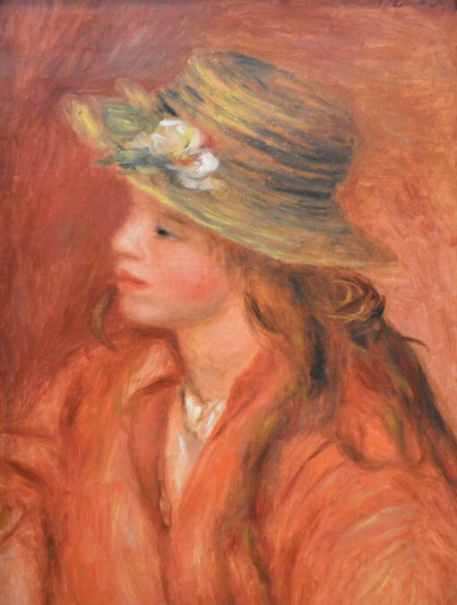 Young Girl with a Straw Hat - Pierre-Auguste Renoir