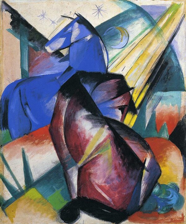 Two Horses, Red and Blue - Franz Marc