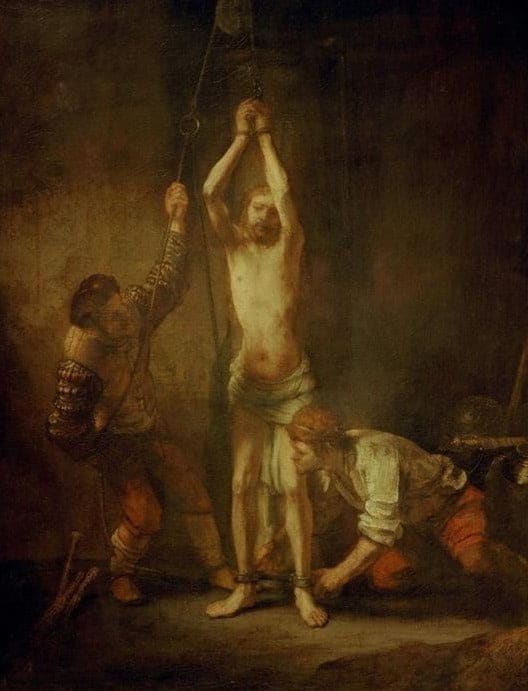 Christ at the Column - Rembrandt van Rijn