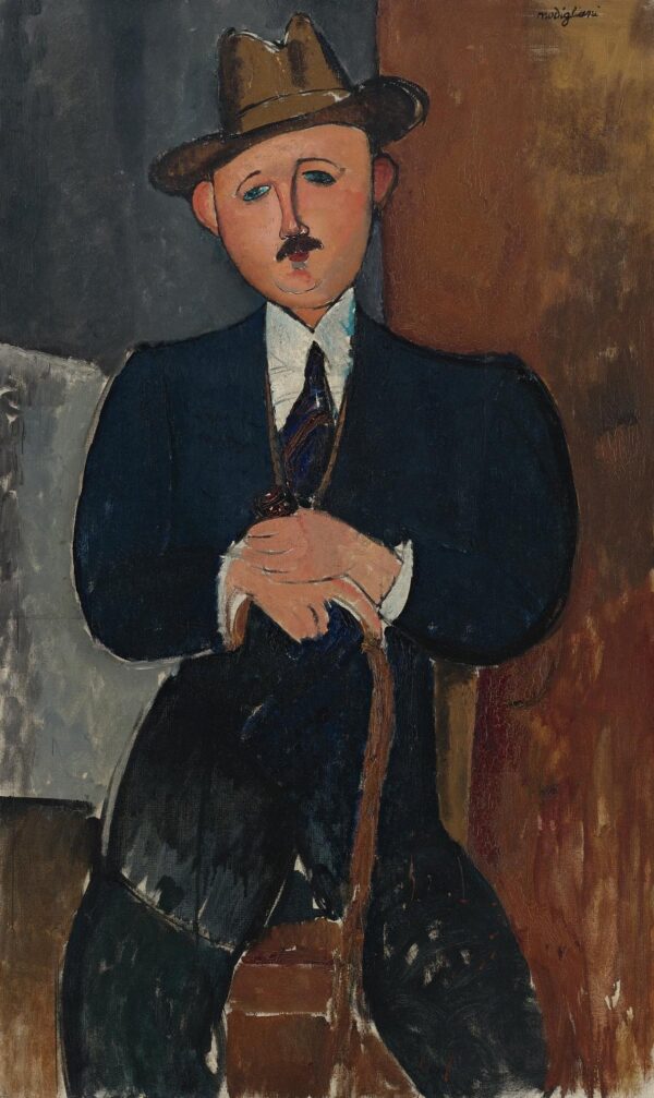 Seated Man (Leaning on a Cane) - Amedeo Modigliani