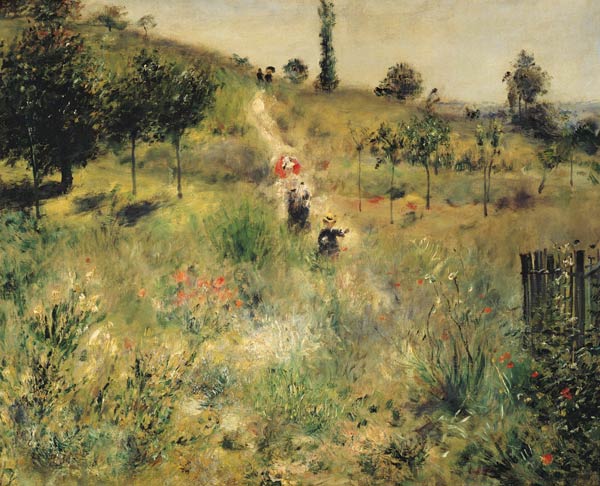 Path advancing through high grass - Pierre-Auguste Renoir