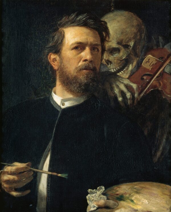 Self-portrait with Death playing with – Arnold Böcklin