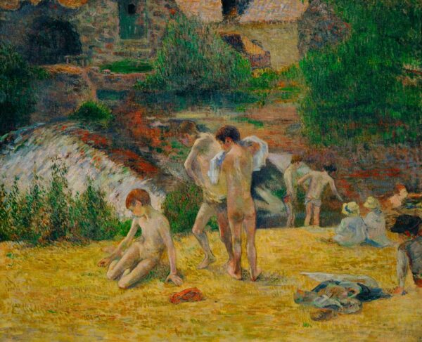 Bath next to the mill (young Bretons take a bath) - Paul Gauguin