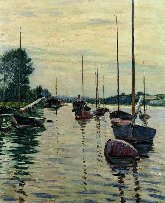 Boats Moored on the Seine - Caillebotte