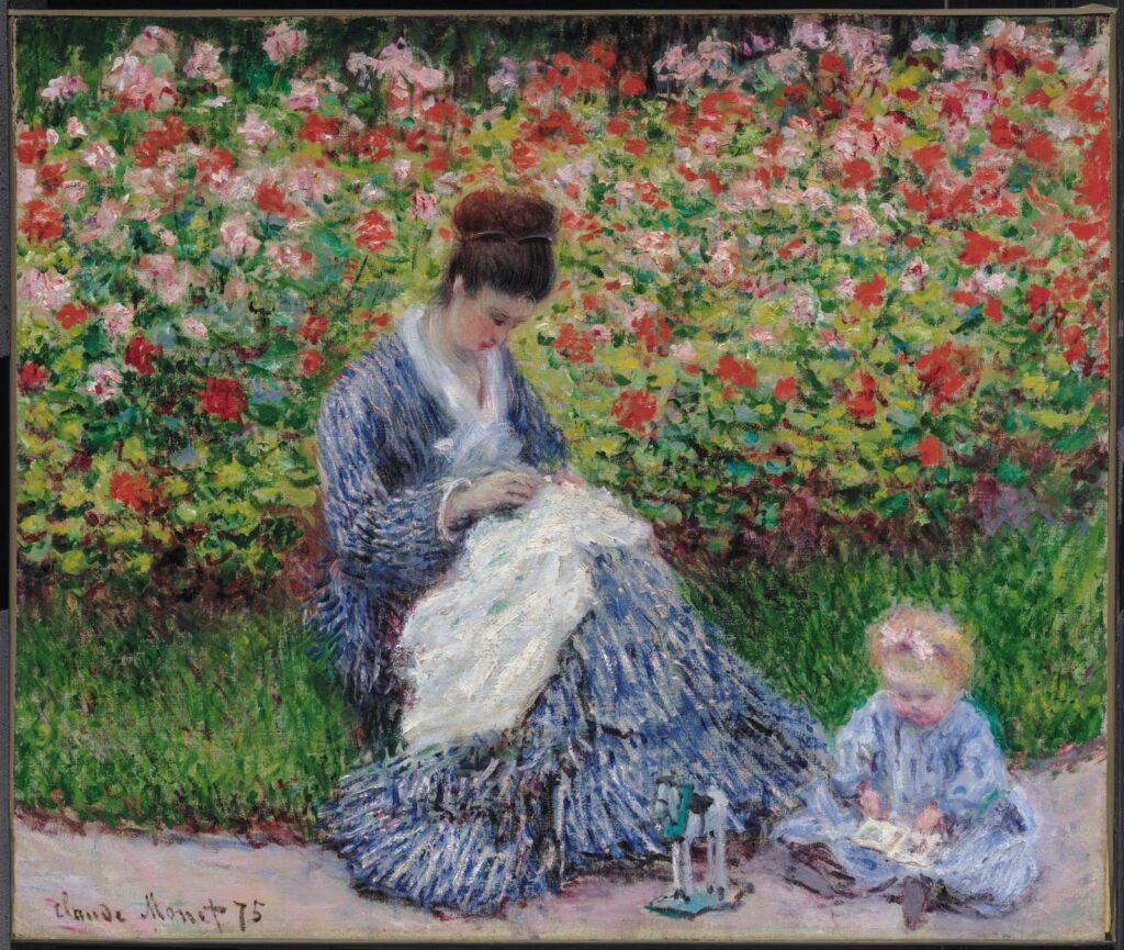 Camille Monet and Child in the Garden - Claude Monet