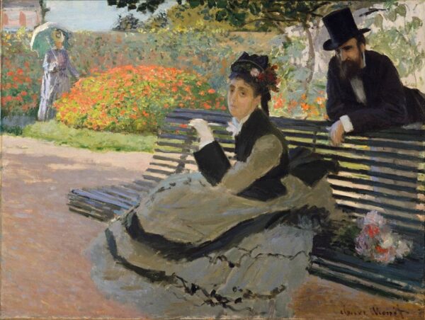 Camille on a Bench - Claude Monet