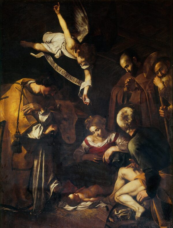 The Nativity with Saint Francis and Saint Lawrence - Caravaggio