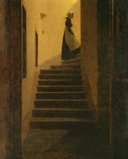 Caroline on the Staircase - Caspar David Friedrich