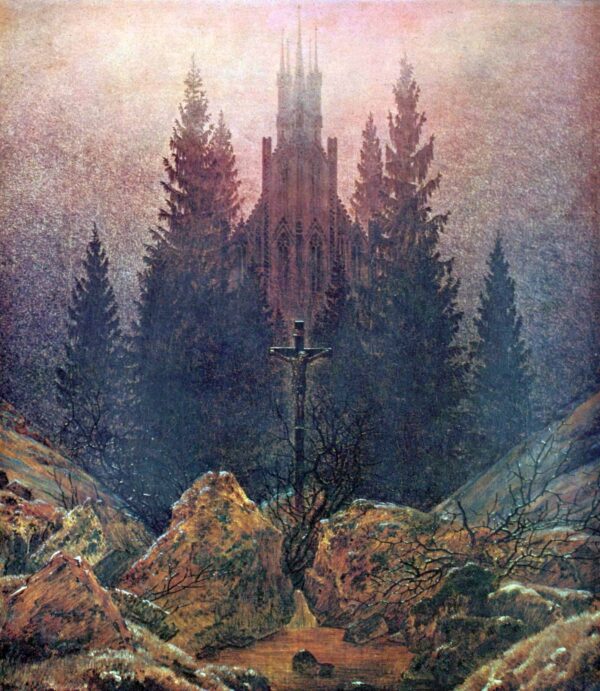 Cross and Cathedral in the Mountains - Caspar David Friedrich