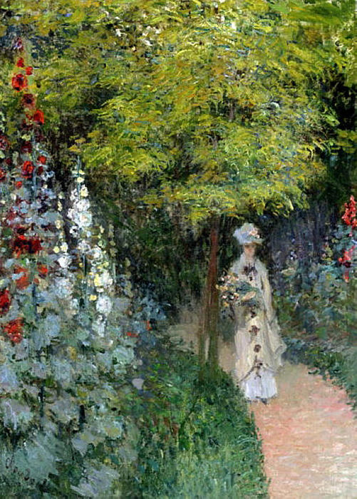 The Garden, Hollyhocks, 1877 - Claude Monet