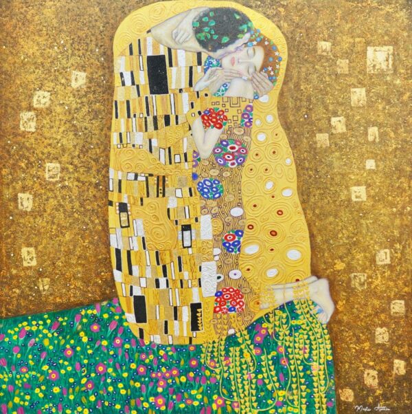 The Kiss (Gustav Klimt) - Reproduction in stock - 200 x 200 cm