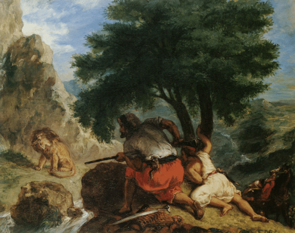 Lion Hunt in Morocco - Eugène Delacroix