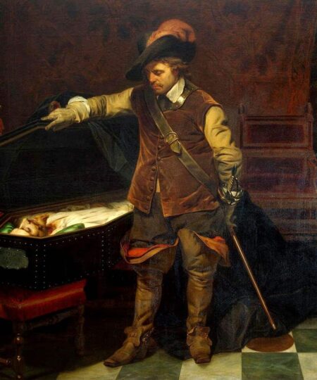 Cromwell and the corpse of Charles I - Paul Delaroche