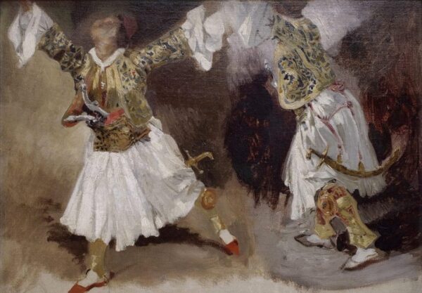 Two Greek Soldiers Dancing - Eugène Delacroix