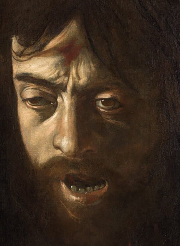 David with the Head of Goliath, detail of the head - Caravaggio