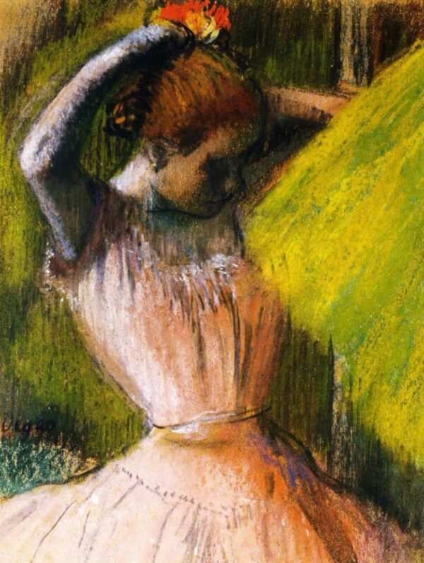 Dancer combing her hair - Edgar Degas