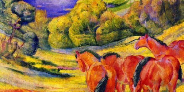 Grand Landscape I (Landscape with Red Horses) - Franz Marc