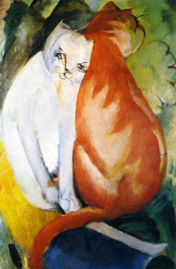 Chats, red and white - Franz Marc