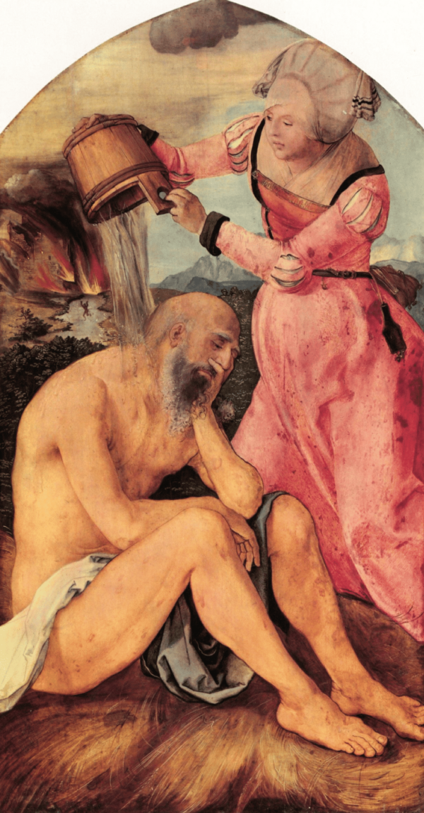 Job is mocked by his wife - Albrecht Dürer