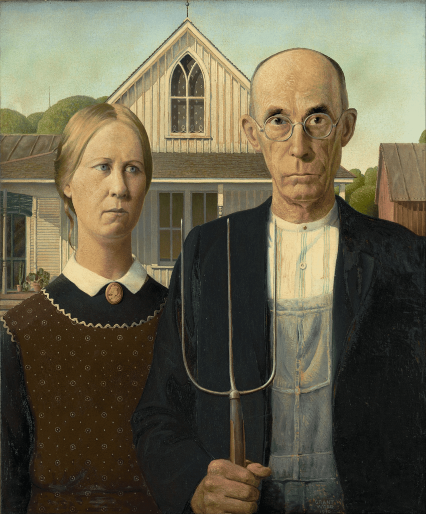 Die 100 berühmtesten Gemälde der Welt Grant Wood American Gothic Google Art Project 1273x1536 1 Der Blog Master Apollon