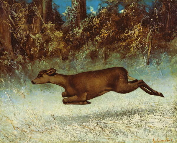 Jumping Deer - Gustave Courbet