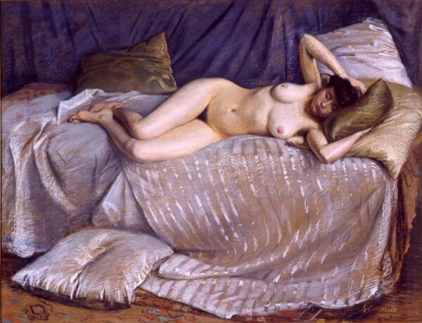 Nude woman lying on a couch - Caillebotte