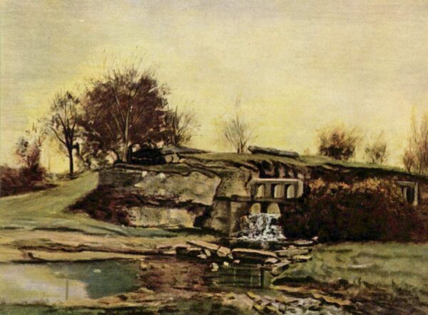 Daubigny and the Lock at Optevoz - Gustave Courbet