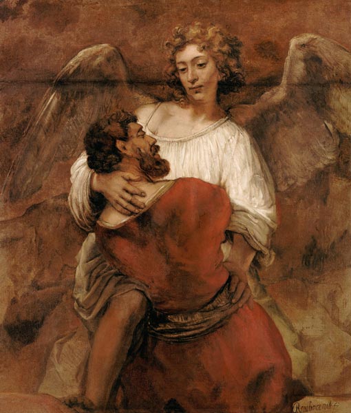 Jacob Wrestling with the Angel - Rembrandt van Rijn