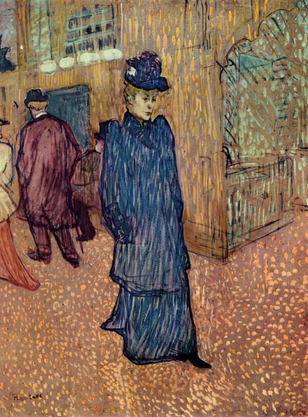 Jane Avril Leaving the Moulin Rouge - Toulouse Lautrec