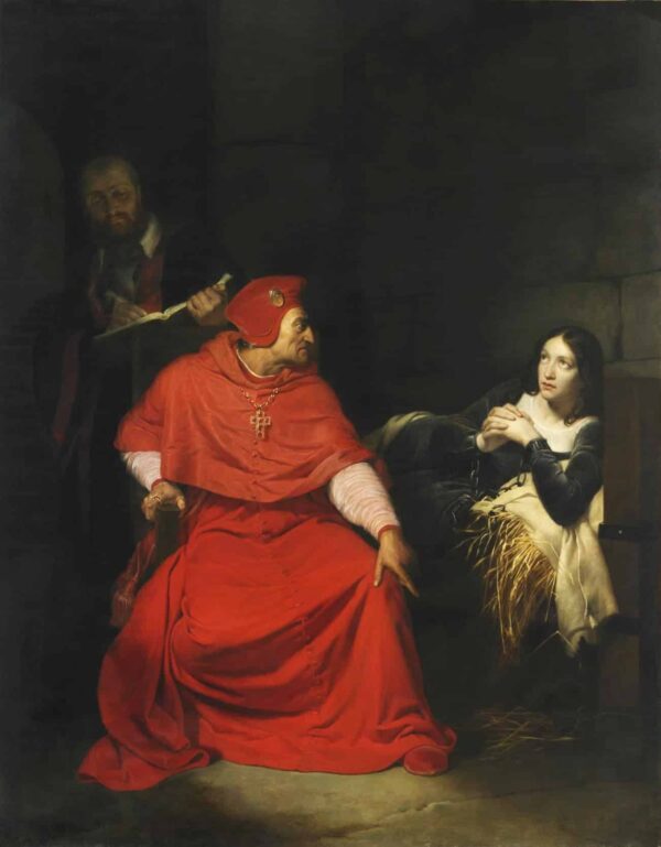 Joan of Arc, sick, is interrogated in her prison by Cardinal Winchester - Paul Delaroche