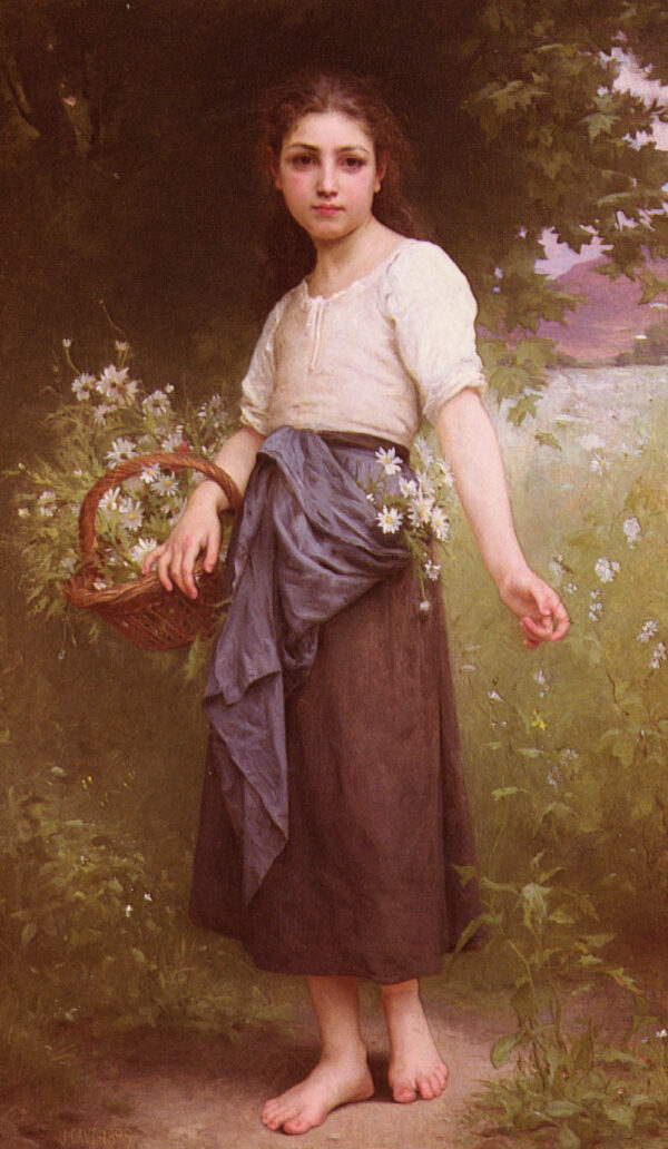 Picking daisies - Jules-Cyrille Cavé