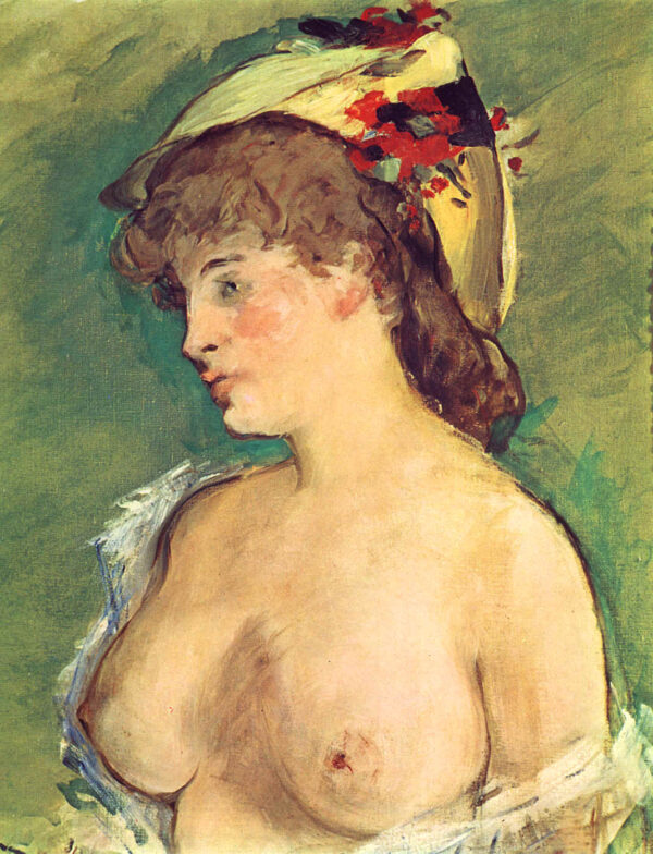 The Blonde with Bare Breasts - Edouard Manet