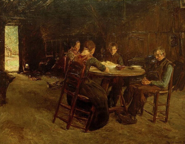 Frisian Peasants with the Grace Before Meal - Max Liebermann