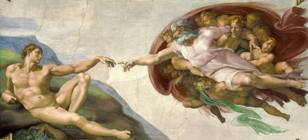 Die 100 berühmtesten Gemälde der Welt Michelangelo Creation of Adam 28cropped 29 1024x465 1 Der Blog Master Apollon