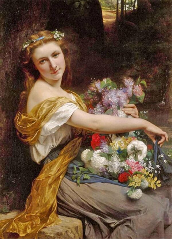 Girl with Flowers - Pierre Auguste Cot