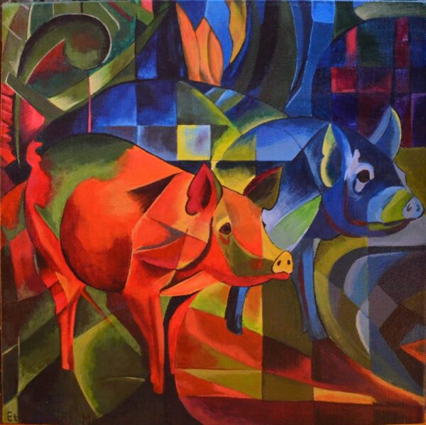 Red and Blue Pigs - Franz Marc