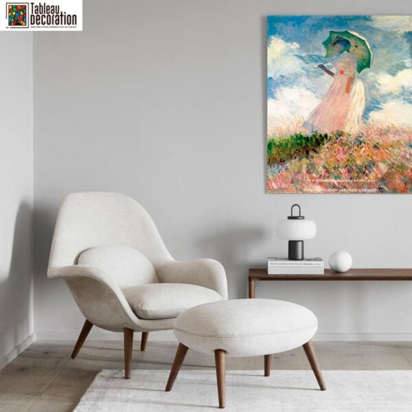 Woman with a Parasol Facing Left - Reproduction of Monet Painting - Image 4