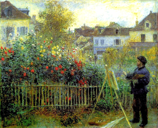 Claude Monet painting in his garden at Argenteuil - Pierre-Auguste Renoir