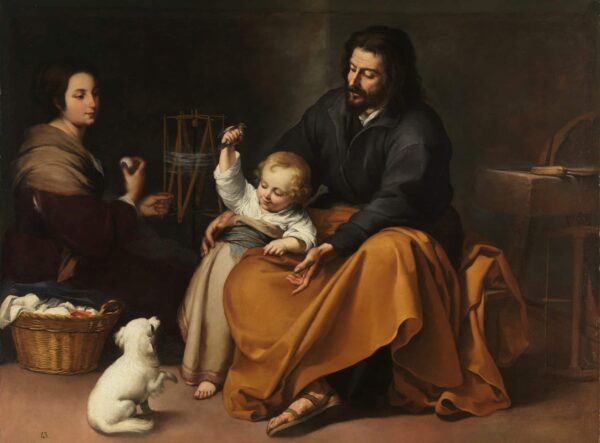 The Holy Family with a Bird - Bartolomé Esteban Murillo