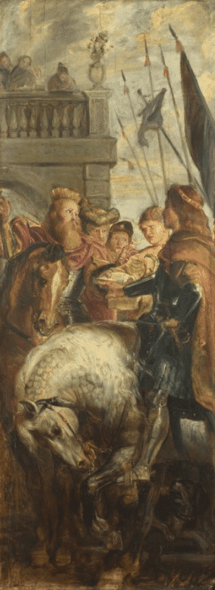 Clothar reigns and Dagobert disputes with a herald of Emperor Maurice - Peter Paul Rubens