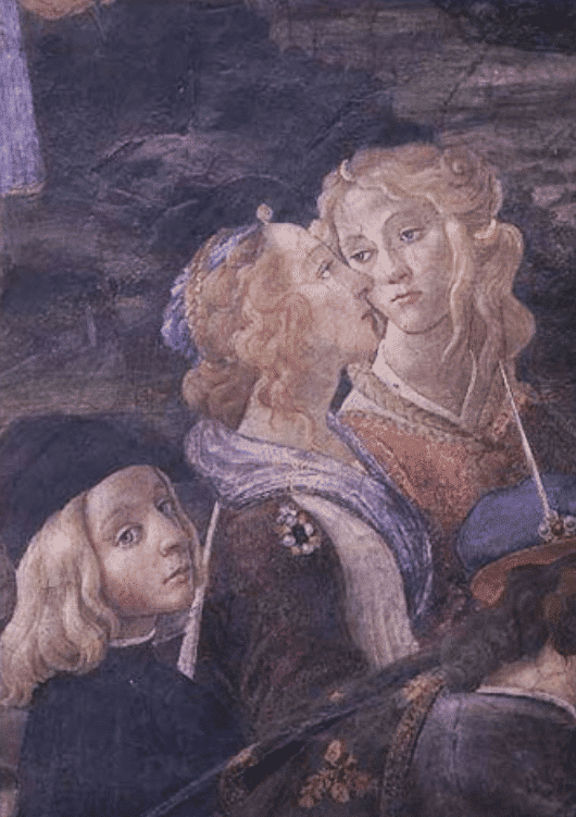 The purification of the leper and the temptation of Christ, in the Sistine Chapel: detail of two women - Sandro Botticelli