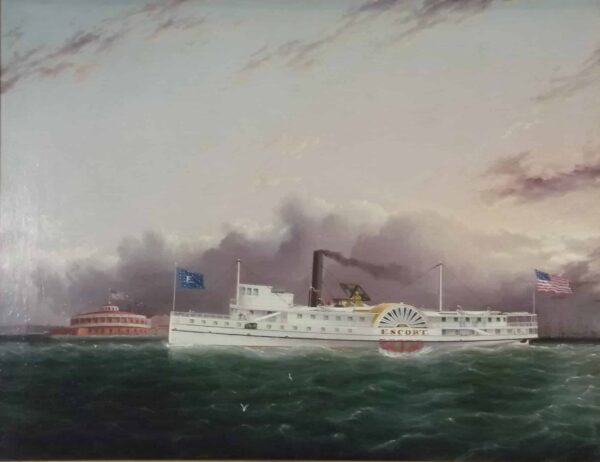 Steamboat Escort out of the Battery - James E. Buttersworth