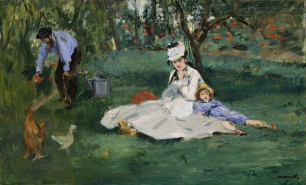 The Monet Family in their Garden at Argenteuil - Edouard Manet