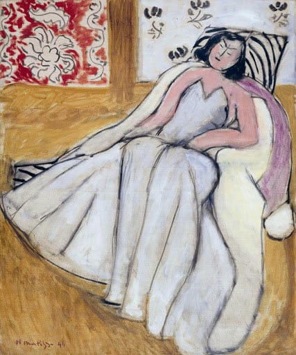 Young Woman in a White Fur Coat - Matisse