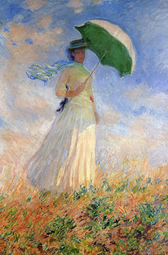 Woman with a Parasol facing right - Claude Monet