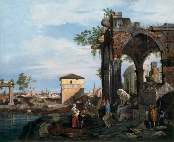 Canaletto, Caprice and Classical Ruins - Giovanni Antonio Canal