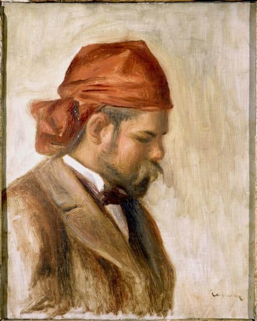 Ambroise Vollard in a Red Bandana - Pierre-Auguste Renoir