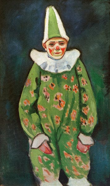 Clown in Green Costume - August Macke