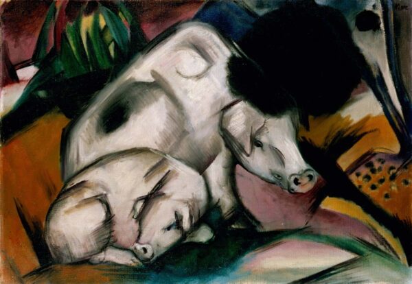 Two White Pigs - Franz Marc