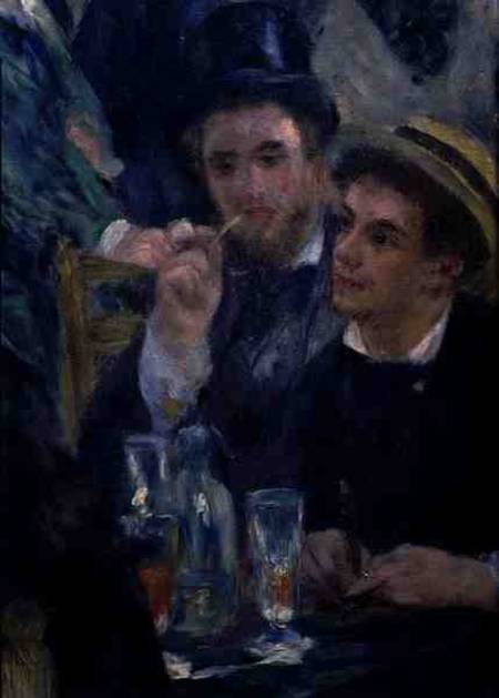 Dance at Le Moulin de la Galette, detail of two seated men - Pierre-Auguste Renoir